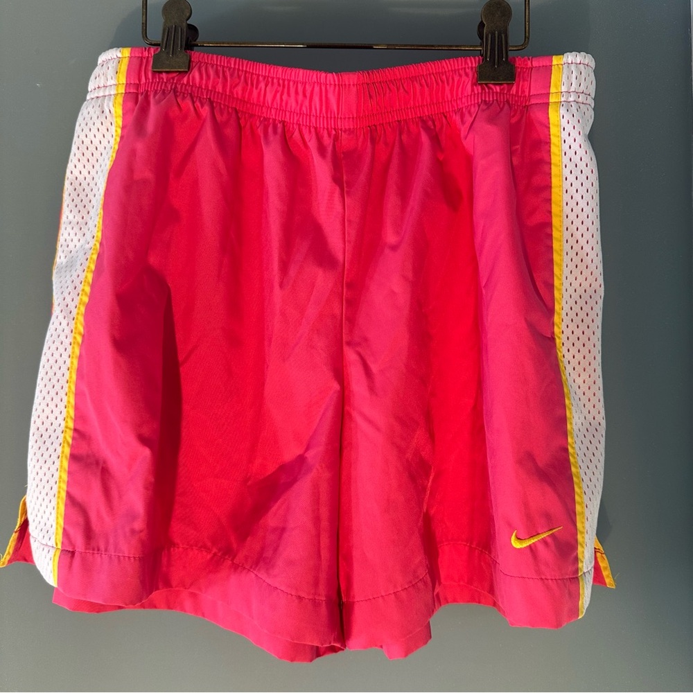 Nike Women's Dri Fit Track short Hot Pink/White/yellow